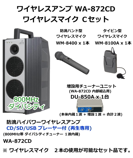【極美品】UNI-PEX WA-872CD 防滴形ワイヤレスアンプ