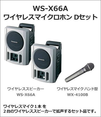 WSX66A-DSET】Panasonic ワイヤレススピーカー２台 ハンド型ワイヤレス